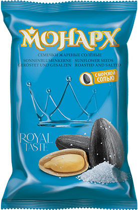 “Monarch” black sunflower seeds unpeeled, roasted, salted